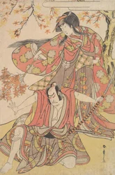 Segawa Kikunojo III come donna sotto un acero in autunno, ca. 1778