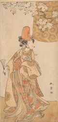 Segawa Tomisaburo nel ruolo di Musume Dojoji in Hanagatami Kazaori Eboshi
