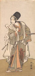 Figura in piedi di un attore della famiglia Ichikawa, probabilmente Danjuro IV, 1726-1792