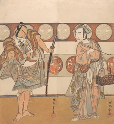 Gli attori Ichikawa Yaozo III e Nakamura Sukegoro II