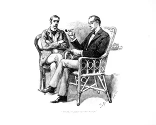 «Holmes estrasse il suo orologio», illustrazione da «L