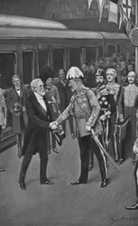 Re Edoardo che accoglie il Presidente Loubet, 6 luglio 1903