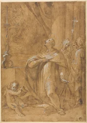 San Carlo Borromeo adora un