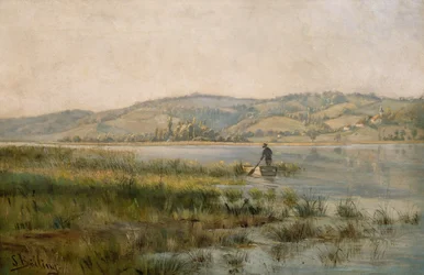 Uomo che pagaia sul lago (dipinto)