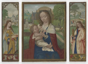Vergine e Bambino; Sante Caterina e Barbara, c.1520