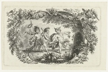 Tre putti vicino a un alveare