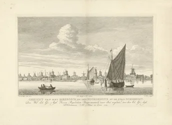 Veduta della Biesbosch e del Noordendijk vicino a Dordrecht