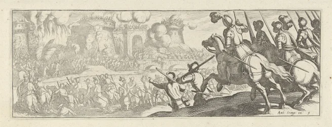 Cavalieri assaltano una mura cittadina (Cavalleria)