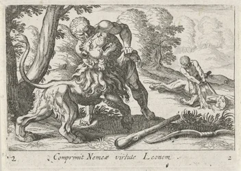 Ercole in lotta con il leone di Nemea
