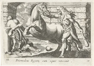 Ercole doma i cavalli di Diomede