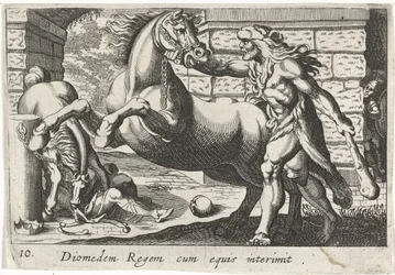 Ercole doma i cavalli di Diomede