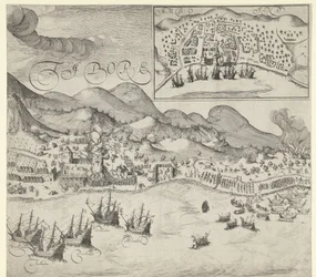 Vittoria degli olandesi sui portoghesi a Tidore (tavola a destra), 1605