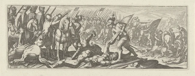 Soldati che derubano cadaveri sul campo di battaglia (Cavalleria)