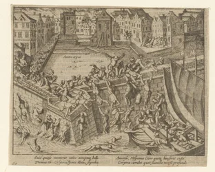 La furia spagnola: gli abitanti fuggono nella Schelda, 1576