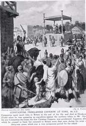 Costantino proclamato Imperatore a York, 306 d.C., illustrazione da 