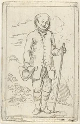 Vecchio con bastone da passeggio