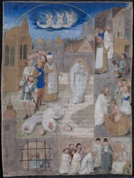 Foglio estratto da un Breviario di Carlo il Temerario e Margherita di York: Il martirio di San Dionigi