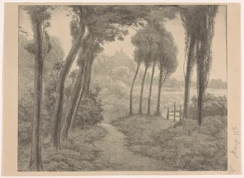 Paesaggio con sentiero nel bosco