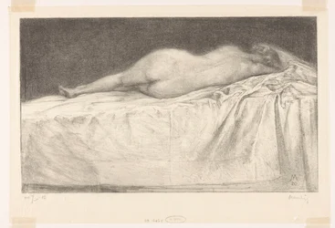 Donna nuda sdraiata sul letto