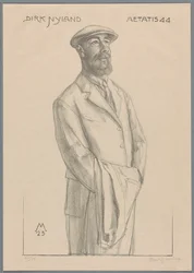 Ritratto di Dirk Hidde Nijland con cappotto sul braccio
