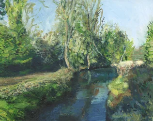 Ruscello di Latchmere, Ham Common (olio su tavola)