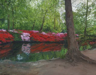 Still Pond, Richmond Park, 2013 (acrilico su tela)