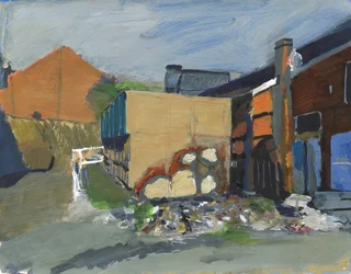 Infrastruttura di telecomunicazione, Wandsworth, 2025 (acrilico, pennarelli acrilici e penne a china su carta)