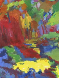 Sentiero nel bosco n. 32, 2024 (olio su tavola)