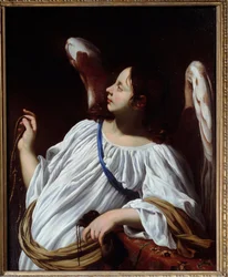 Angelo con la corda e la borsa, strumenti della Passione di Cristo (dettaglio)