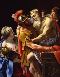 Enea e suo padre in fuga da Troia, c.1635