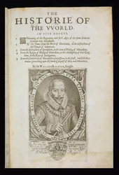 Ritratto di Sir Walter Raleigh (1554-1618) frontespizio da 
