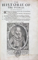 Pagina del titolo da The Historie of the World di Sir Walter Raleigh