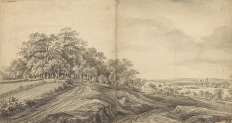 Panorama di Boersberg con il castello di Doorwerth in lontananza