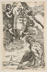 Allegoria del Fiume Foglia con lo stemma della città di Pesaro, frontespizio per..., ca. 1639