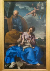 La Sacra Famiglia. Il riposo durante la fuga in Egitto, 1640 circa (olio su tela)