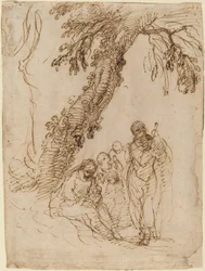 La Sacra Famiglia sotto un albero