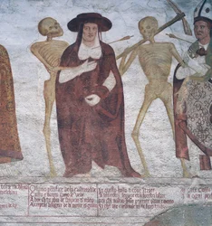 Il cardinale e la morte, dettaglio da La danza della morte