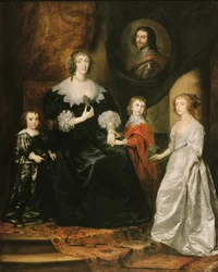 Ritratto della vedova del Duca di Buckingham e dei suoi figli, 1633