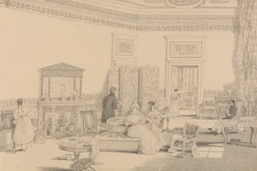 Album di 30 Vedute nel Tirolo e in Italia: Salotto, Casino Pecori 12 ottobre 1841