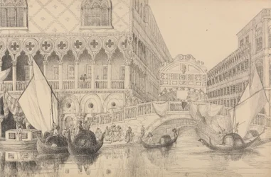 Album di 30 vedute nel Tirolo e in Italia: Il Ponte dei Sospiri e parte del Palazzo Ducale 10 novembre 1840