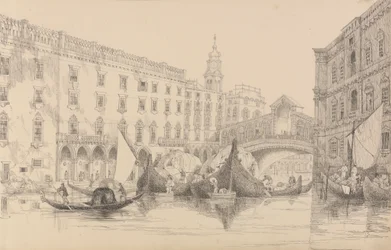 Album di 30 vedute nel Tirolo e in Italia: Il Rialto - Venezia 8 novembre 1840