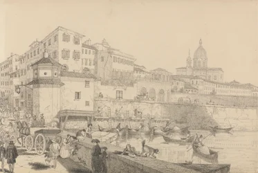 Album di 30 vedute nel Tirolo e in Italia: Veduta del Casino Pecori sul Lungarno, Residenza di Sir Charles D