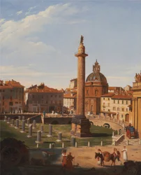 Una vista del Foro di Traiano, Roma