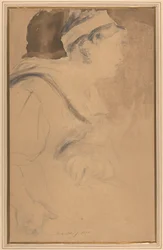 Studio di una ragazza per "Maria, regina di Scozia, che fugge dal castello di Loch Leven"
