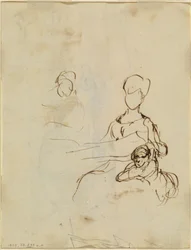 Studio di una madre e un bambino [verso]
