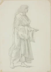 Figura maschile drappeggiata in piedi