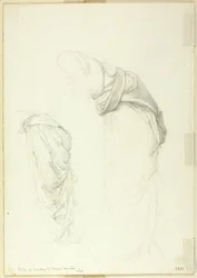 Drappeggio, due studi per Lo specchio di Venere