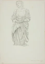 Studio per "Lo specchio di Venere": Figura femminile inginocchiata