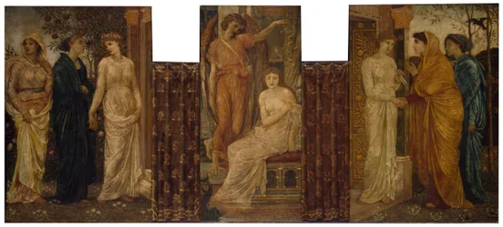 Cupido e Psiche - Murali di Palace Green - Le sorelle di Psiche la visitano a casa di Cupido