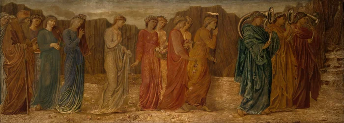 Cupido e Psiche - Murali di Palace Green - Il re e altri piangenti abbandonano Psiche, 1881